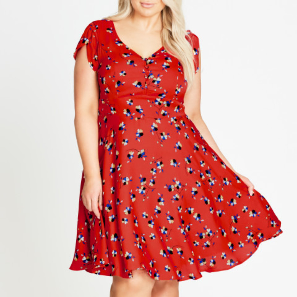 City Chic Cutie Pie Fit & Flare Dress